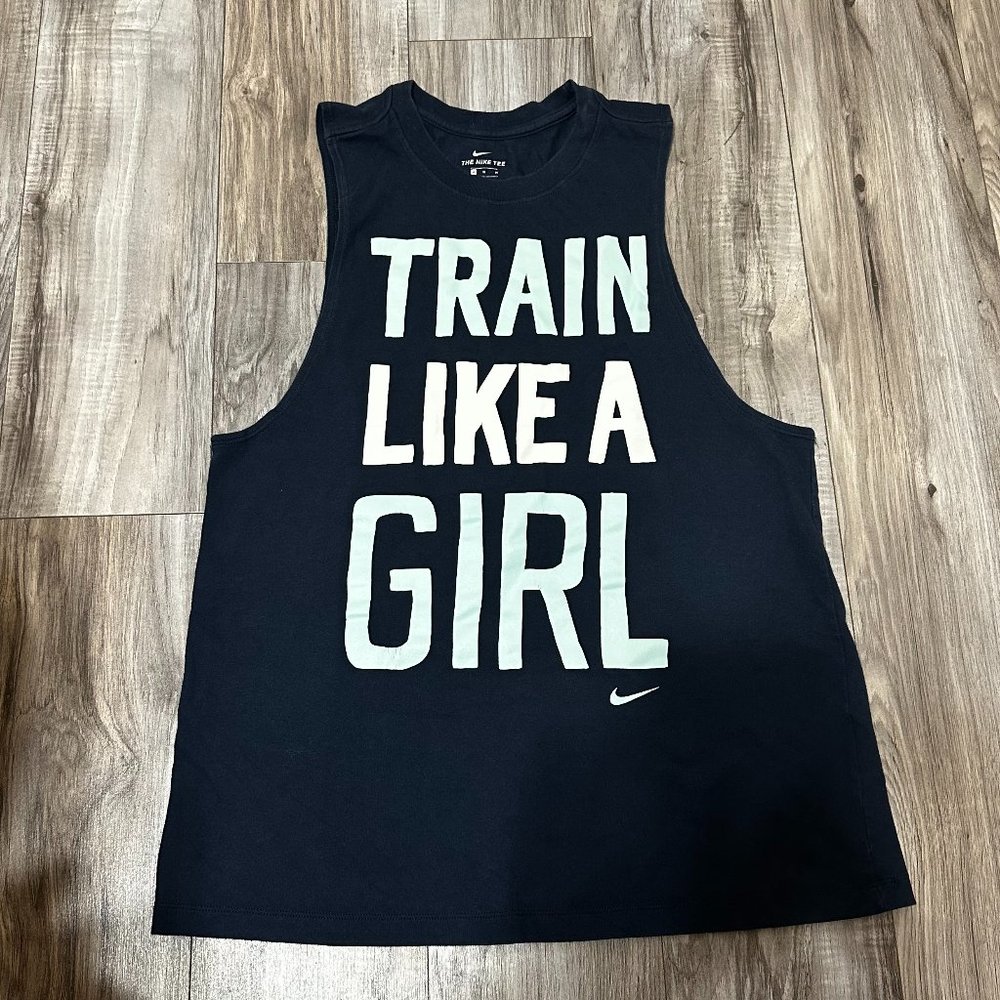 Nike Women's DRI-FIT TRAIN LIKE A GIRL Muscle Tee Blue Size M